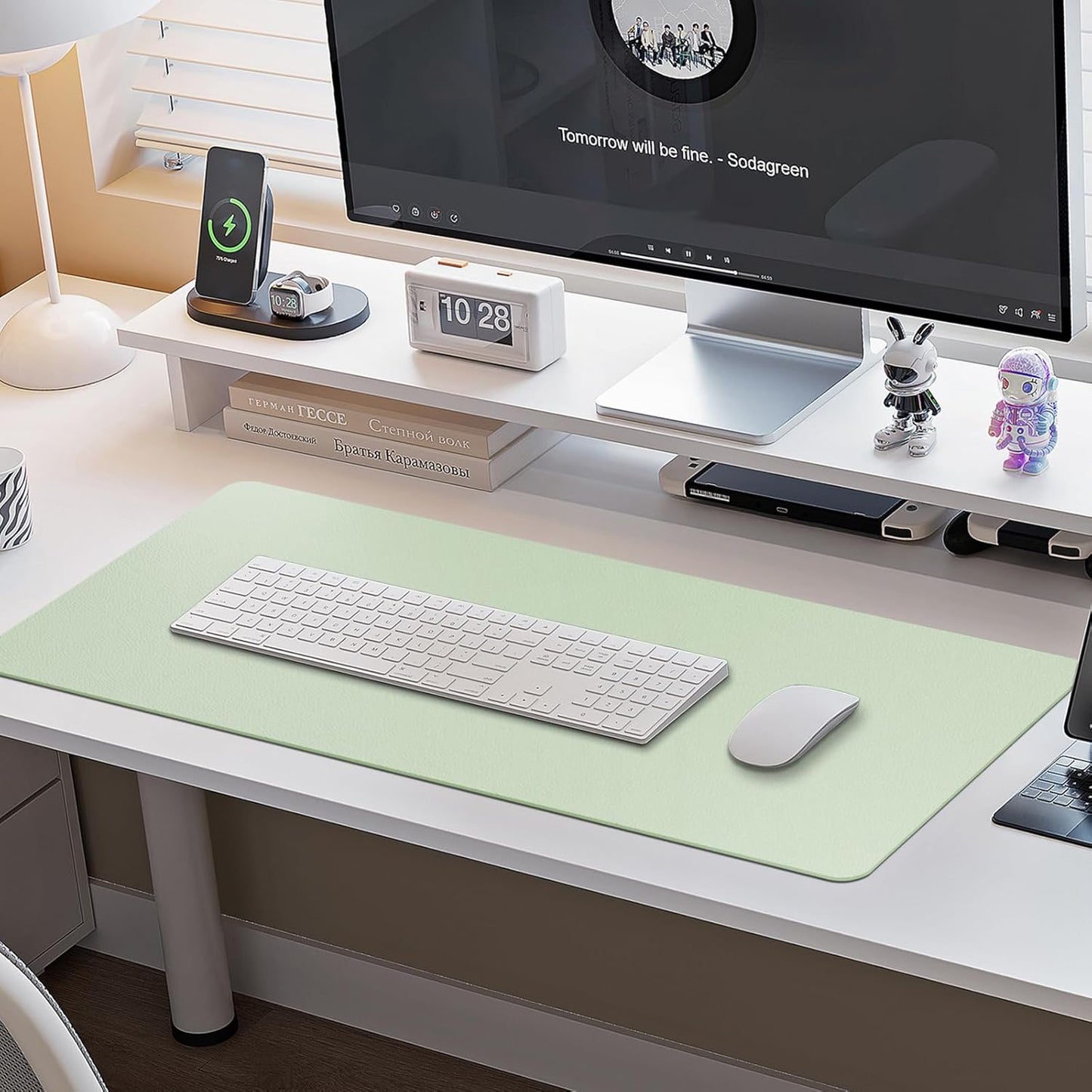 π Leather Desk Pad Protector β Waterproof, Non-Slip, Writing & Mouse Mat (30" x 14", M-Green)