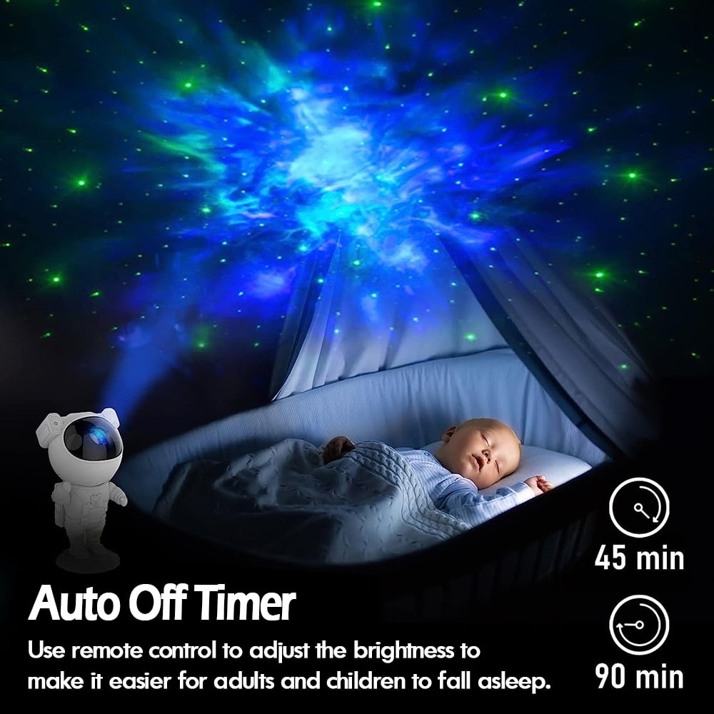 🧑🚀 Astronaut Galaxy Star Projector — Starry Sky Night Light with Remote Control, 360° Adjustable Nebula Lamp for Kids & Adults Bedroom Decor