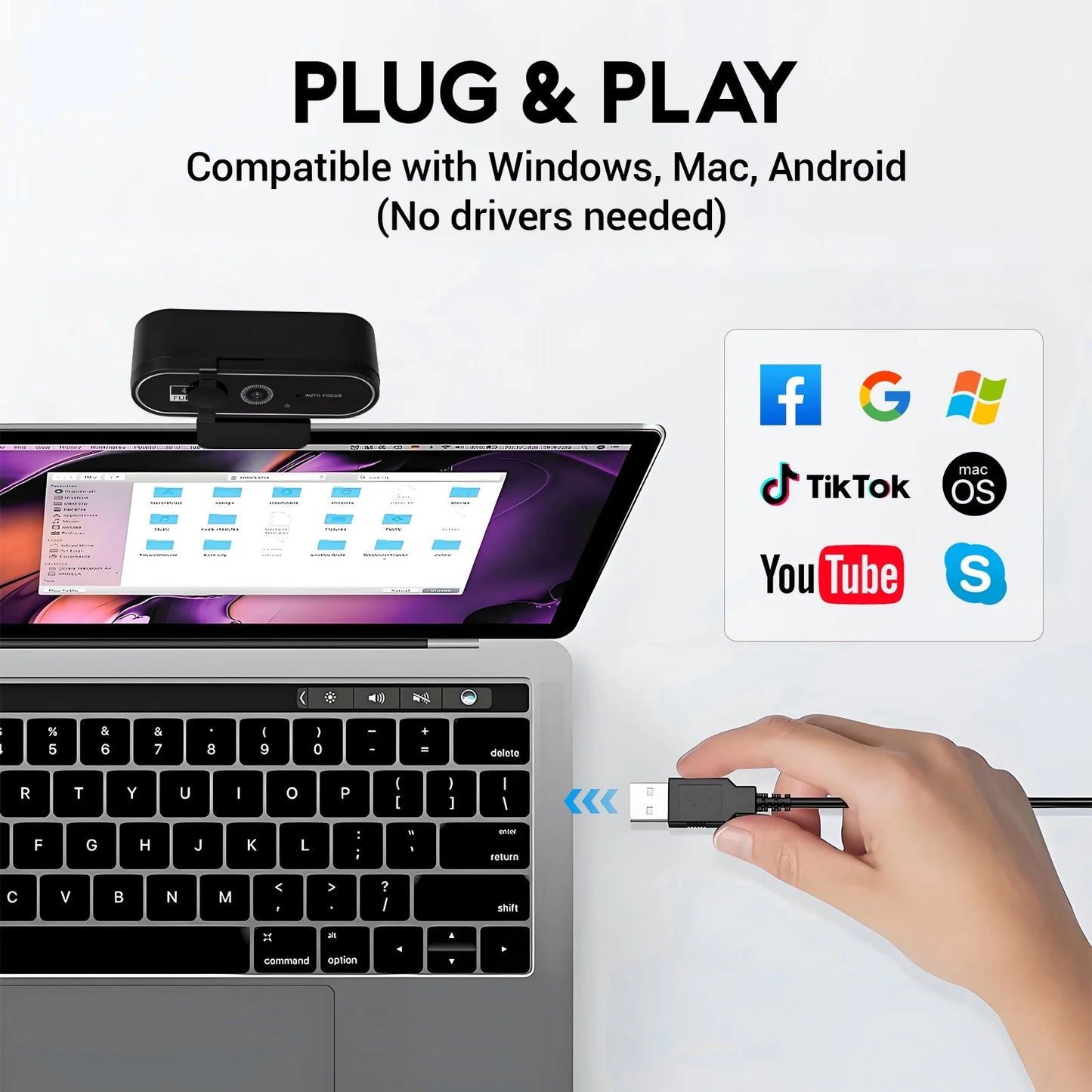 🖥️ Atzeste 4K Ultra HD Autofocus Webcam with Mics – Wide-Angle USB Camera for Streaming, Gaming & Video Calls