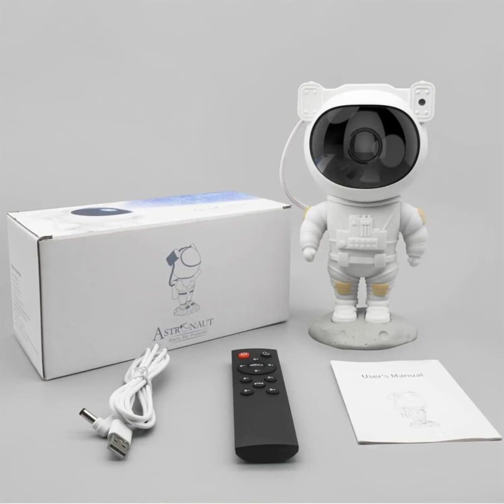 🧑🚀 Astronaut Galaxy Star Projector — Starry Sky Night Light with Remote Control, 360° Adjustable Nebula Lamp for Kids & Adults Bedroom Decor