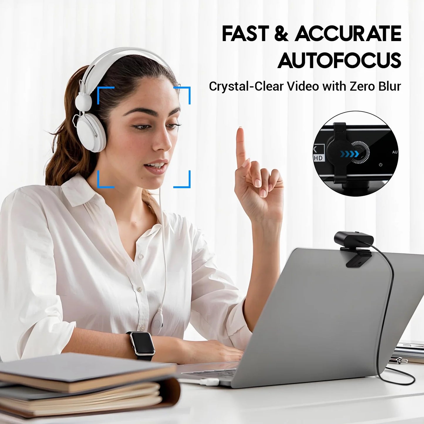 🖥️ Atzeste 4K Ultra HD Autofocus Webcam with Mics – Wide-Angle USB Camera for Streaming, Gaming & Video Calls