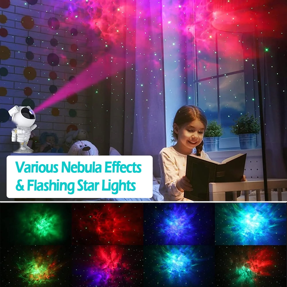 🧑🚀 Astronaut Galaxy Star Projector — Starry Sky Night Light with Remote Control, 360° Adjustable Nebula Lamp for Kids & Adults Bedroom Decor