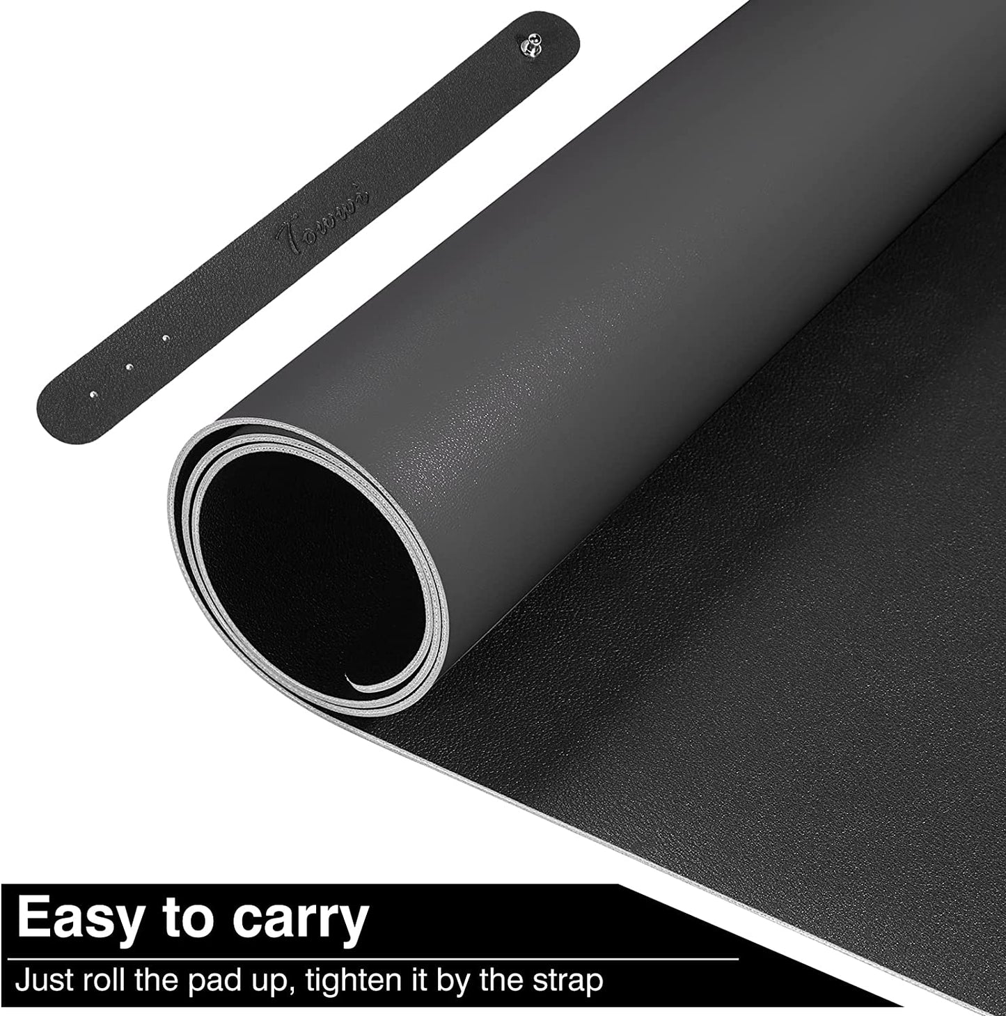 🖤 Dual-Sided Leather Desk Pad – 36" x 17" (Black)
