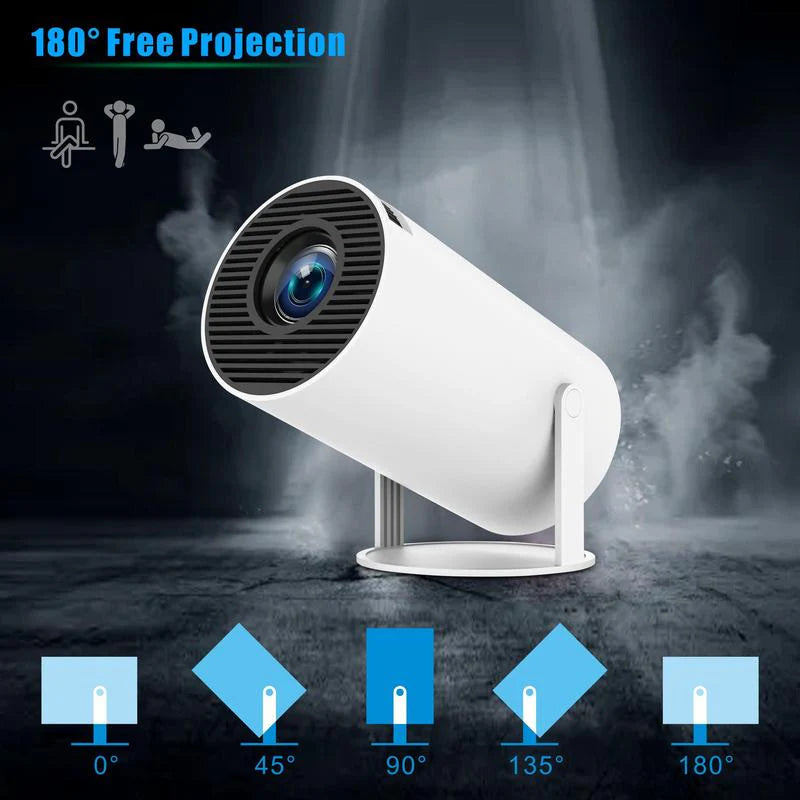 Sleek Portable Projector with Remote – WiFi & Bluetooth Ready for Home or Outdoors