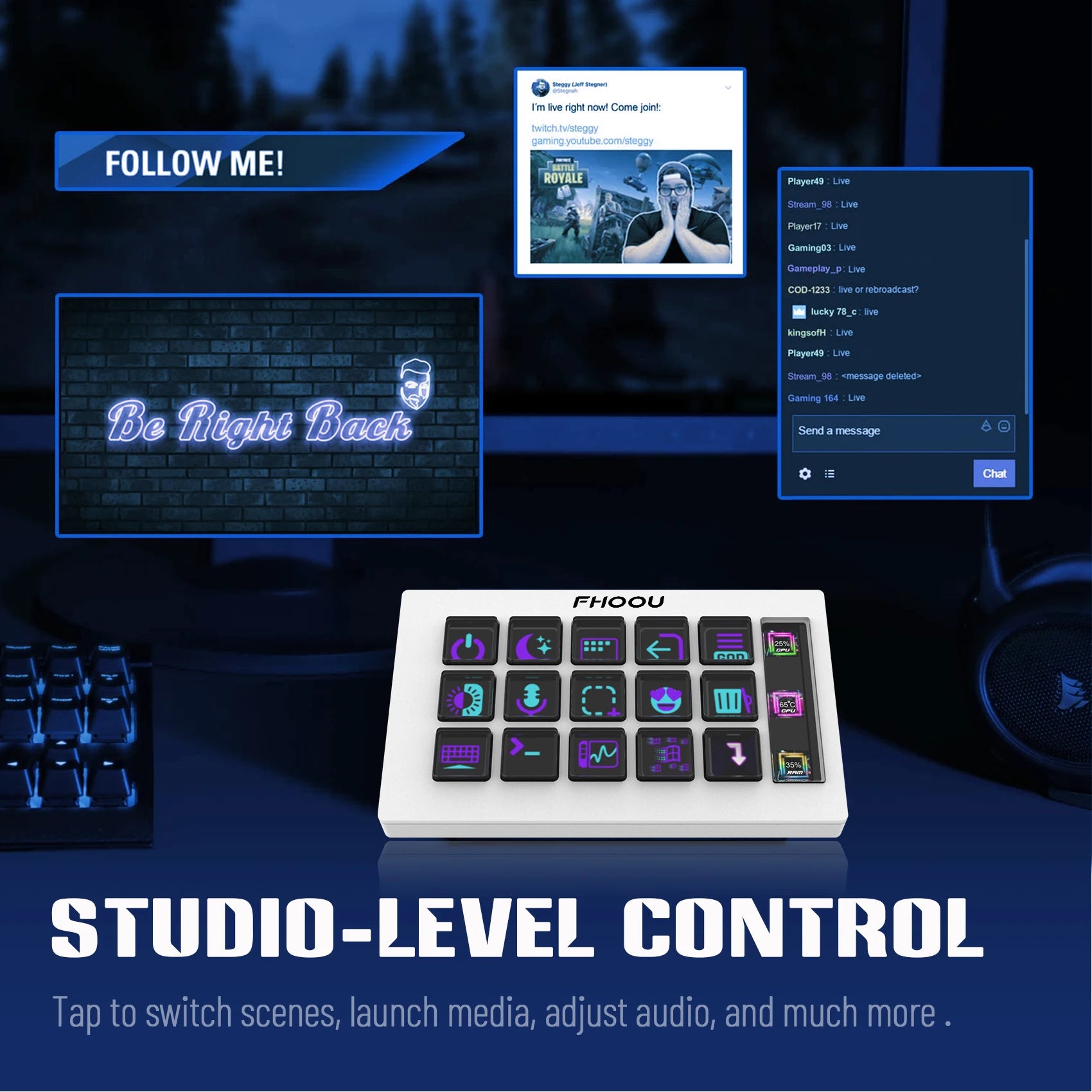🎮 StreamDeck Mini 15-Key Visual Keyboard — Customizable LCD Macro Controller for Streaming, Gaming, and Content Creation (Windows/Mac)