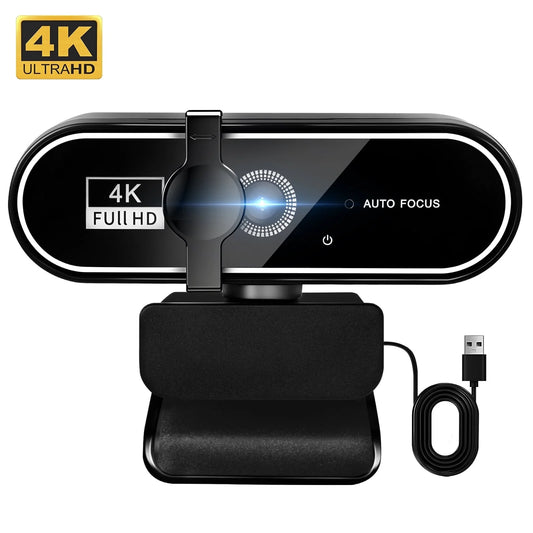 🖥️ Atzeste 4K Ultra HD Autofocus Webcam with Mics – Wide-Angle USB Camera for Streaming, Gaming & Video Calls