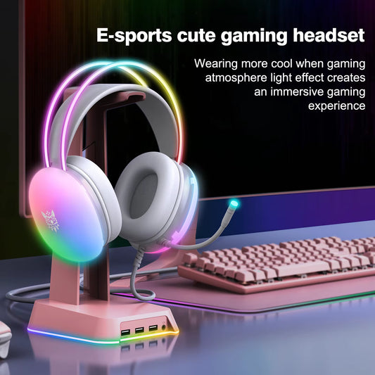 🎧🎮 Gaming Headset + RGB Mouse Esports Combo – Full RGB Light Design, Noise-Cancelling Mic, Ergonomic Build