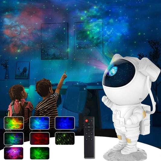 🧑‍🚀 Astronaut Galaxy Star Projector — Starry Sky Night Light with Remote Control, 360° Adjustable Nebula Lamp for Kids & Adults Bedroom Decor