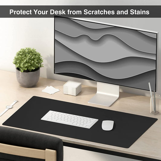 🖤 Dual-Sided Leather Desk Pad – 36" x 17" (Black)