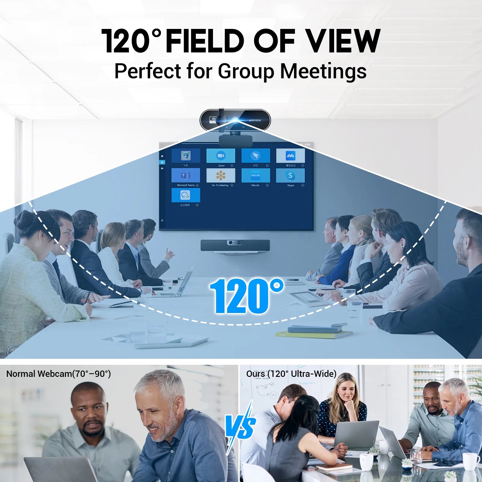 🖥️ Atzeste 4K Ultra HD Autofocus Webcam with Mics – Wide-Angle USB Camera for Streaming, Gaming & Video Calls