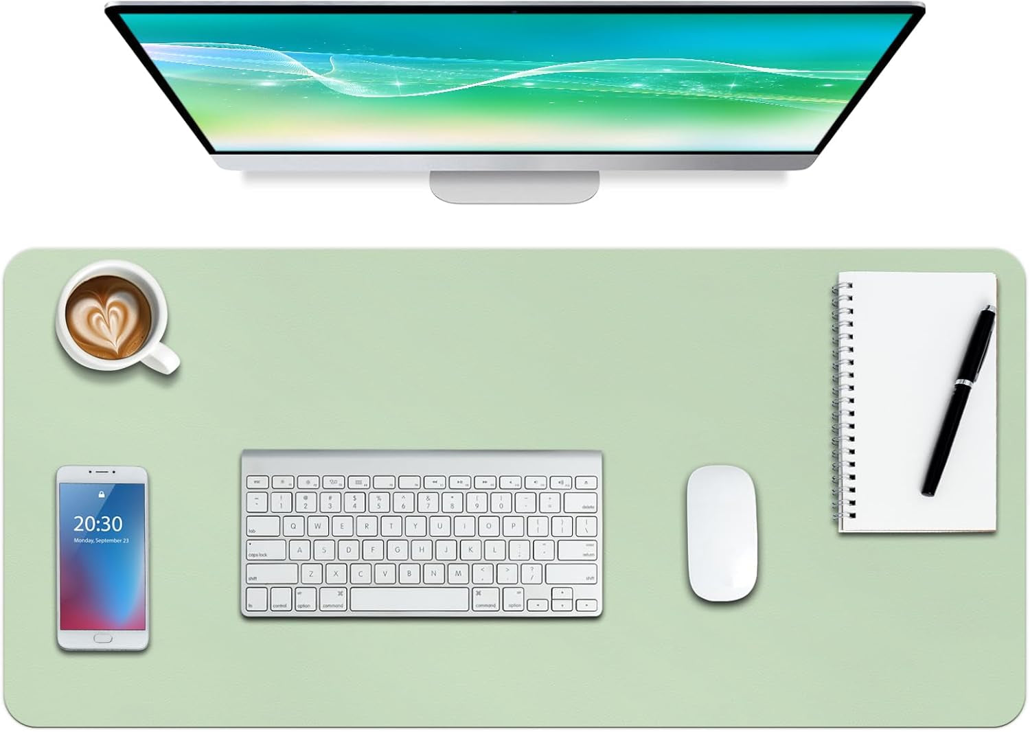 🖋 Leather Desk Pad Protector – Waterproof, Non-Slip, Writing & Mouse Mat (30" x 14", M-Green)