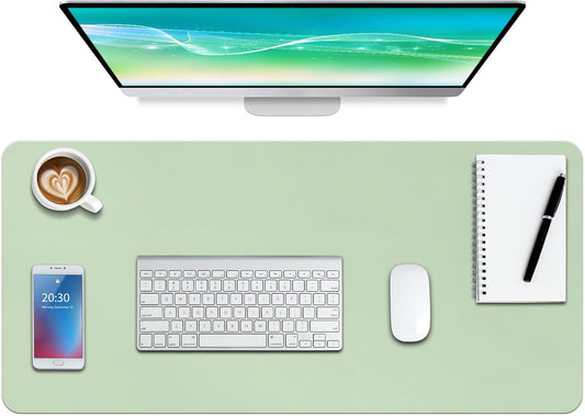 🖋 Leather Desk Pad Protector – Waterproof, Non-Slip, Writing & Mouse Mat (30" x 14", M-Green)